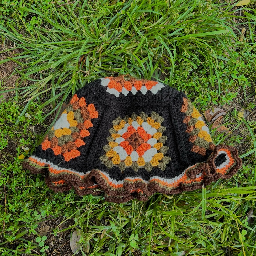 Handmade granny square bucket hat
